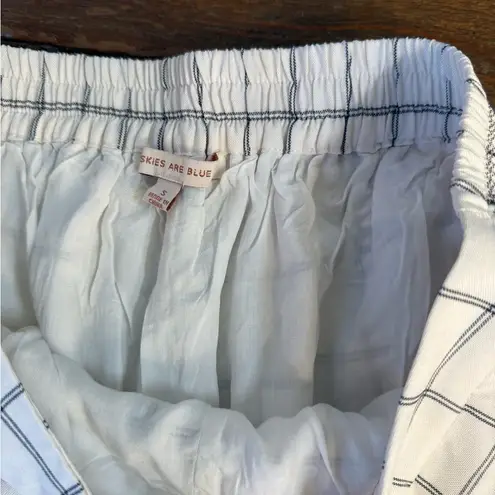 Skies Are Blue Checked Wide Leg Elastic Waist Trousers ~ Size Small 💛🍄