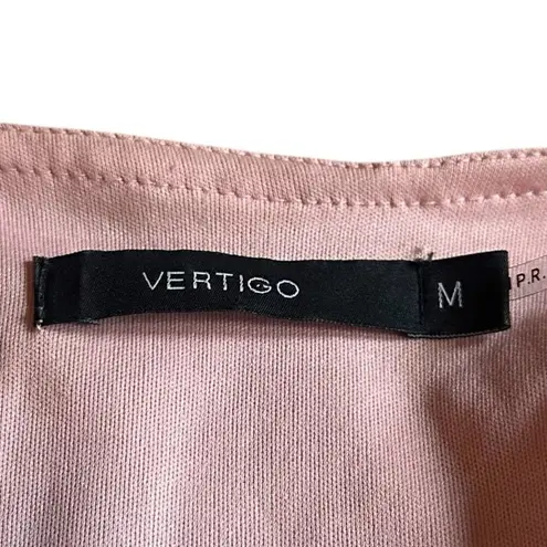 Vertigo Paris Vertigo Polka Dot Mesh Smocked Dress V-Neck Sleeveless Red Stretch Size Medium