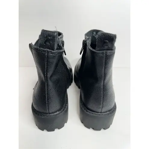 Zodiac  Ankle Booties Size 5 Black Chunky Sole Block Heel Faux Leather Boots