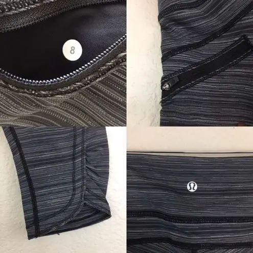 Lululemon Run Top Speed Crop Cyber Stripe Size 8 thumbnail 14