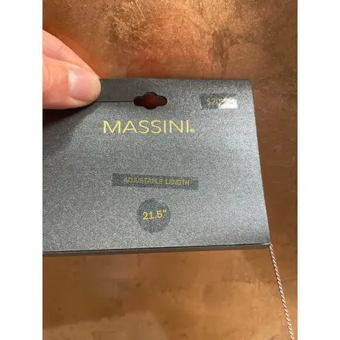 Massini NWT Layered Necklace Rose Gold & Silver Chain with Enamel & Crystal Beads 21.5"