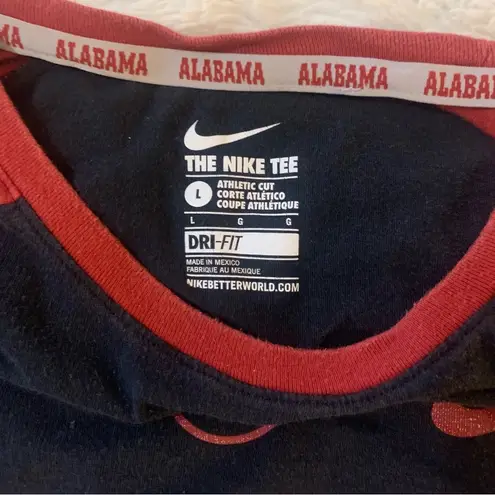 Nike Alabama  T Shirt Ladies Sz Large Crimson Tide Athletic Cut