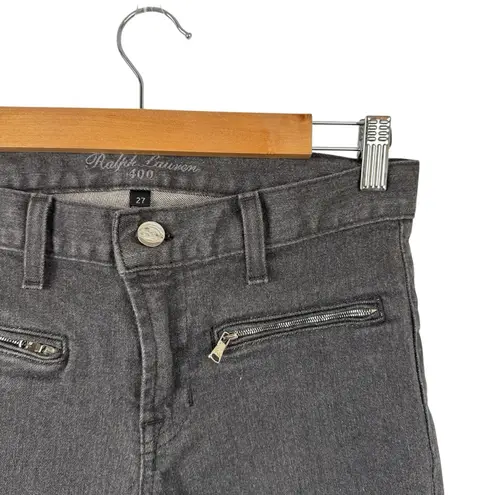 Ralph Lauren Black Label Matchstick 400 Jodhpur Jeans in Grey SZ 27 Equestrian Tan