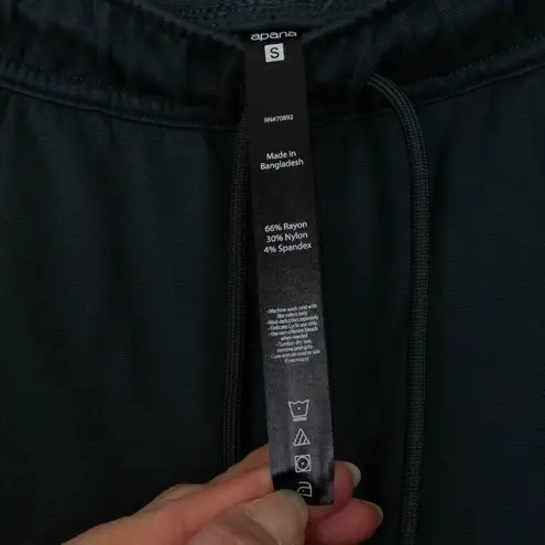 Apana Womens Elastic Waist Pull On Jogger Pants Size S Geen Pockets Athleisure