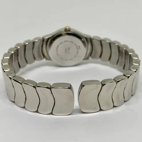 Jaclyn Smith women’s Quartz analog watch 22mm pearl dial cuff bracelet 7” runs