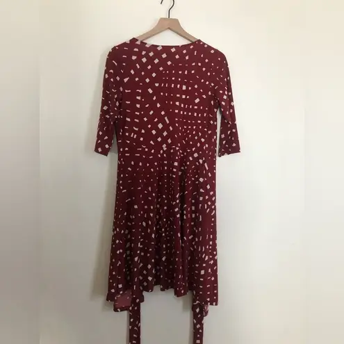 MODA INTERNATIONAL Burgundy Red White Polka Dots V