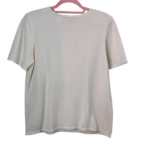 Alfred Dunner Vintage 1980's Floral Embroidered Sweater Size PL