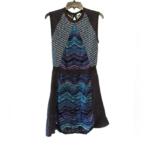 Missoni M Multicolor Paneled Knit Sleeveless Mini Dress Size 48 US XXL
