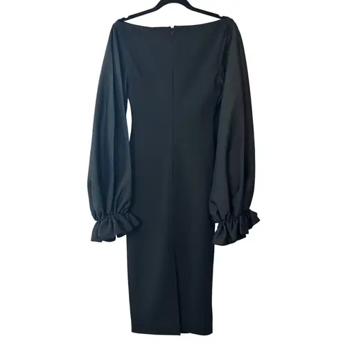 Solace London Darcy Black Cutout Long Sleeve Midi Dress NWT Size 6