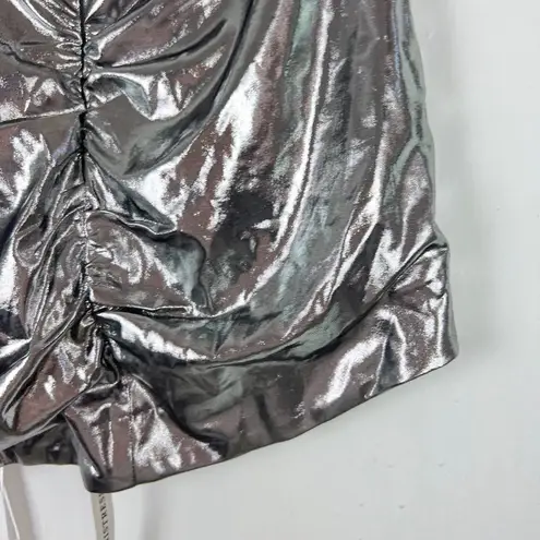 Mistress Rocks NWT  Next Up Metallic Silver Mini Skirt Size XS NEW