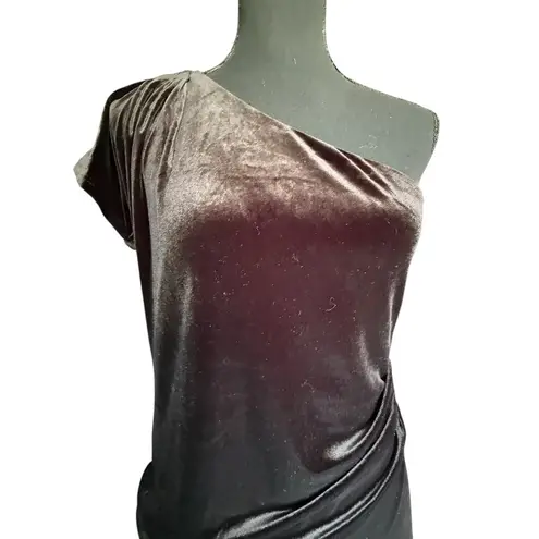 Mystic Brown One-Shoulder Cocktail Dress