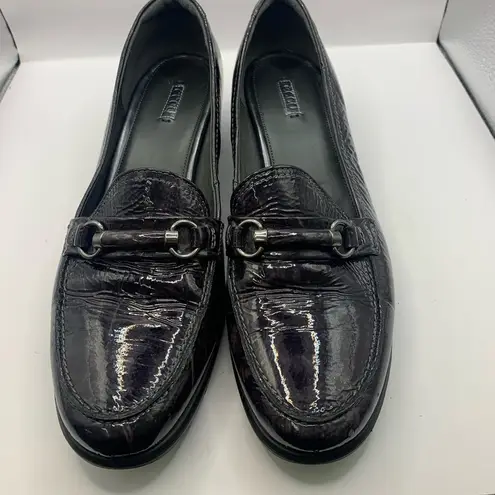 Ecco  2-Tone Patent Leather Block Heel Bit Loafers Women's EU 41 or US 10/10.5