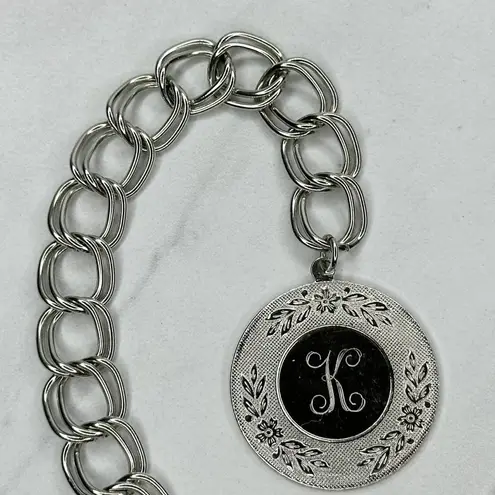 Silver Tone K Initial Letter Belly Body Metal Chain Link Belt Size XS Small S