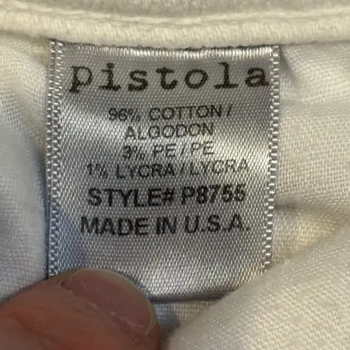 Pistola Jeans Womens Size 25 White High Rise Skinny Distressed Raw Hem Ankle