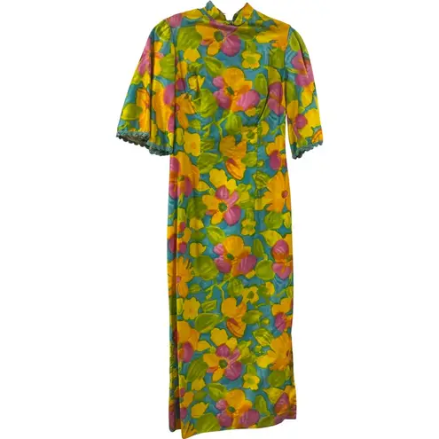 Hawaiian Tropic Vintage Zacuto Vintage Hawaiian Print Maxi Dress Women's Size M