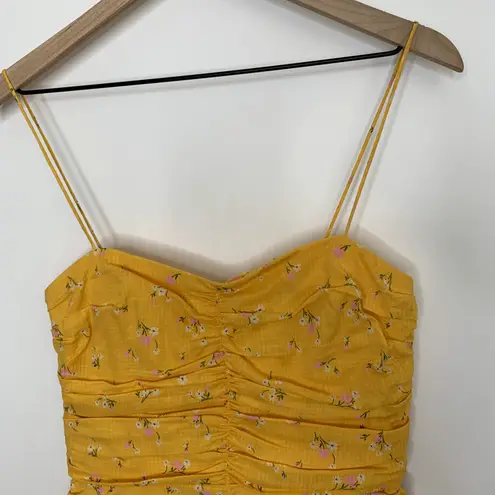 Bec & Bridge Marigold Fields Mini Floral Ruched Dress Womens US 4