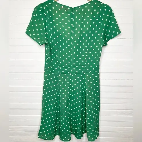 re:named Green & White Polka Dot Mini Dress Size S Short Sleeve Summer
