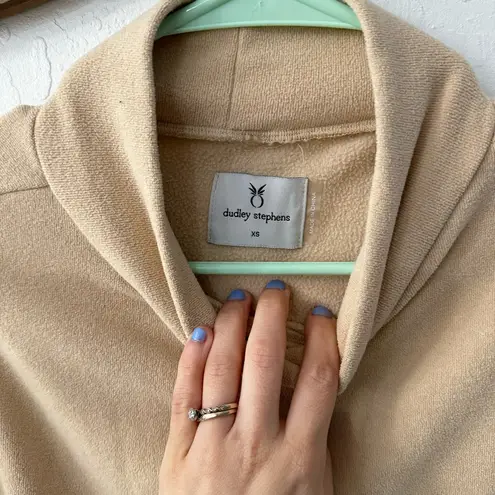 Dudley Stephens Tan Baldwin Mock Neck Terry Cloth Style Sweater XS