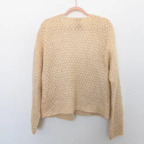 VTG Casual Corner Womens Handmade Cardigan Size L Mohair 90s Coquette Cottage Tan Size L