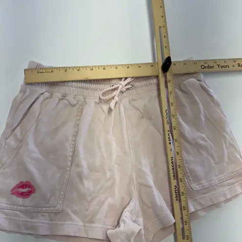 J.Crew Womens Small Shorts Pink Lounge Drawstring Lip Print Cotton Blend