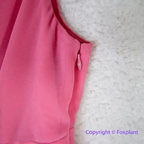 Vintage chiffon pink dress faux wrap top and skirt ā lace, size 150/80A