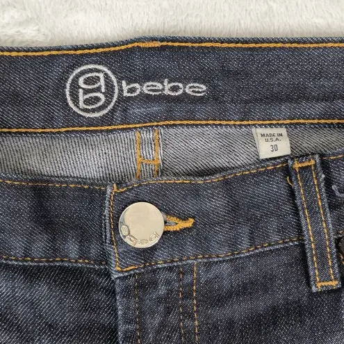 Bebe  Jeans Brook Womens 30 Dark Wash Mid Rise Made In USA Stretch Denim