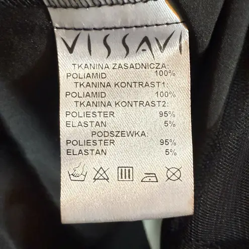 Vissavi Vintage Y2K 8 Tulle Illusion Mesh Dress Embroidered Floral Semi Formal Black