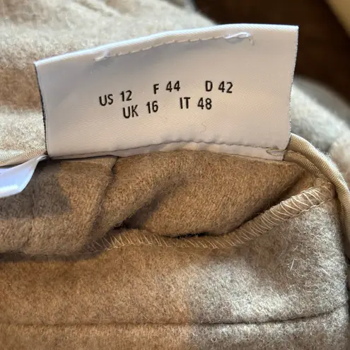 Akris Punto Fiorella Tan Wide Leg Culotte Cropped Wool Blend Pant - size 12