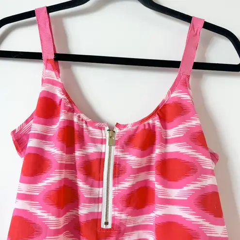 Macbeth Collection by Margaret Josephs Pink Half Zip Chiffon Top Size S