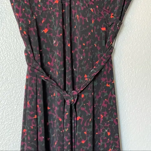 Leota Leotta Perfect Faux Wrap Purple Gray Pink Cheetah Print Dress Size Medium