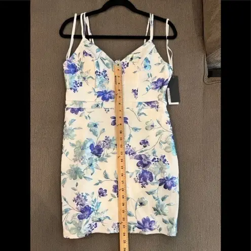 CITY STUDIO 11 Floral Bodycon Cocktail Party Dress Blue White Size undefined
