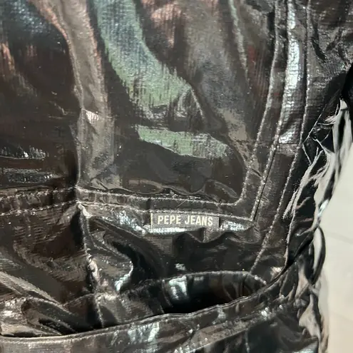 Vintage 90s Pepe Jeans London PVC quilted jacket Size large Black