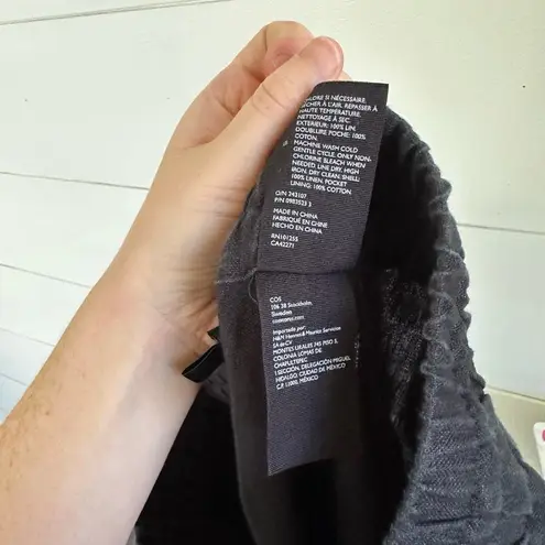 COS Women’s 8 Black Linen Relaxed Fit Pants