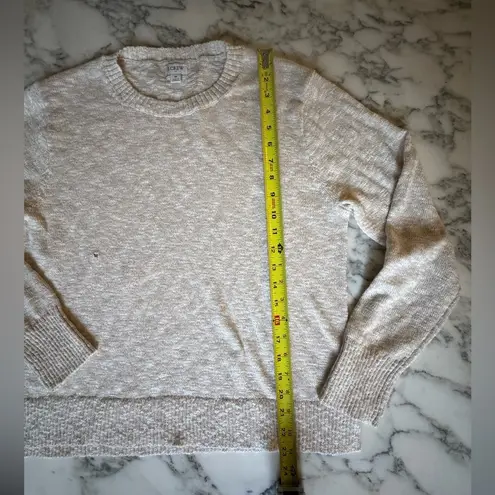 NWOT J. Crew Sweater Crewneck Beach sz M Coastal Boho Cozy Small Hole Sew/Patch White Size M