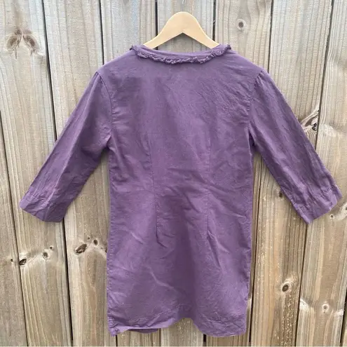 Boden USA Boden Linen Blend size 4 Tunic Mini Dress in Eggplant Purple