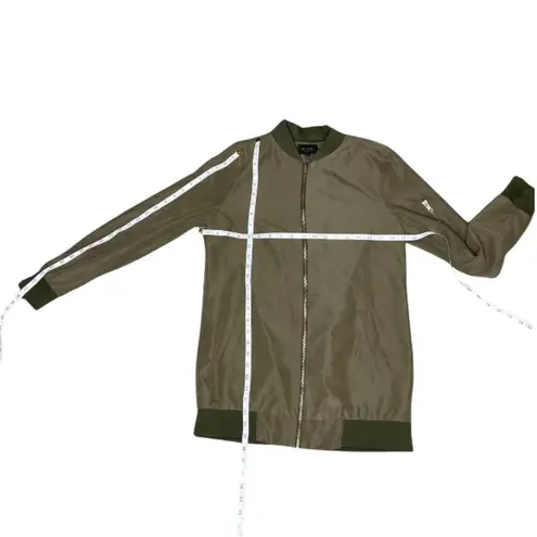 Be cool Women's Lightweight Bomber Jacket Zip Up Olive Green Normcore Sz S