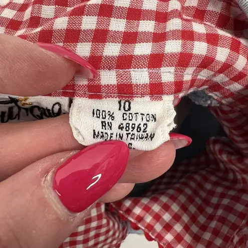 Vintage Size 10 70s Daisy Appliqué Chambray Shirt Embroidered 3D Flowers Button Blue