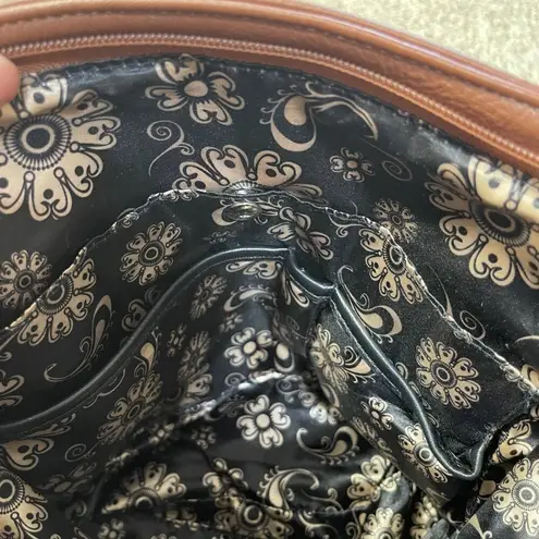 Grace Adele Cora in Cognac Crossbody Handbag Purse Brown Vegan Leather