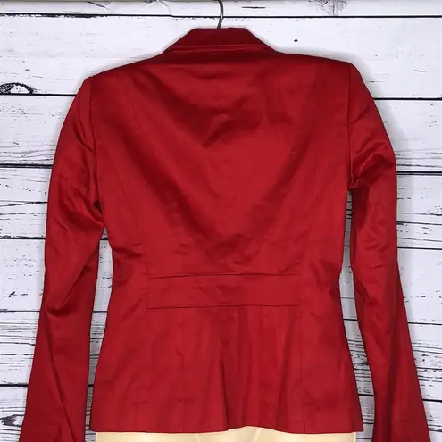 Dalia Collection NWT Size 2 Red Button Front Fully Lined Cotton Blend Blazer
