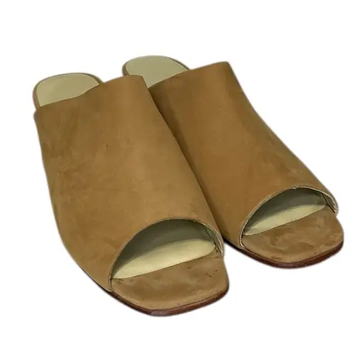 Nisolo Paloma Tan Suede Open Toe Mule 10