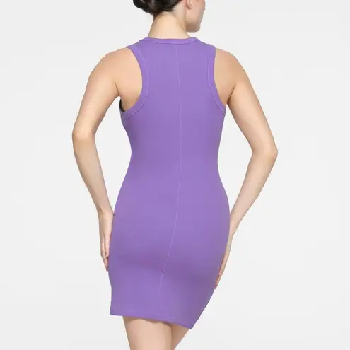 SKIMS COTTON RIB TANK MINI DRESS, ULTRA VIOLET, Size Medium, $60