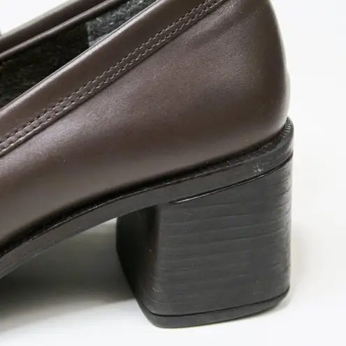 Mootsies Tootsies Vintage 90s Canteen Brown Leather Heeled Loafers