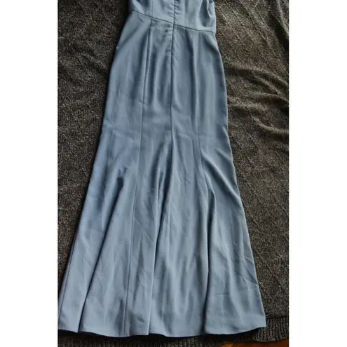 Dessy Collection Vivian Diamond Dress Larkspur Blue Floor length Gown Formal 6