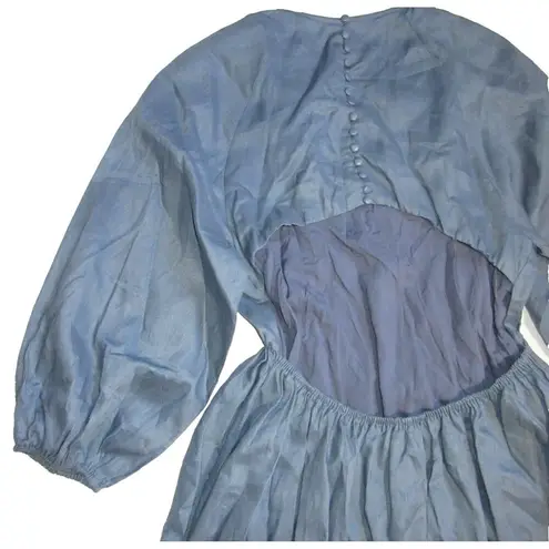 Dissh NWT Impala in Steel Linen Back Cutout Midi Dress US 10 / AU 14