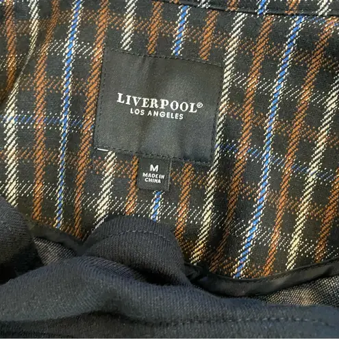 Liverpool Dickey jacket Blazer brown tan blue plaid size medium