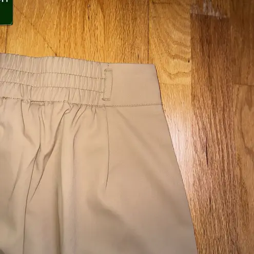 Halara Flex High Waisted Zipper Pocket Shirred Straight Work Pants Beige S NWT