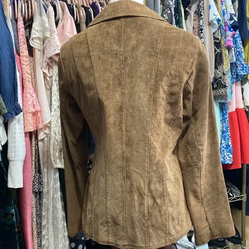 Zazee Jacket Blazer Vintage 100% leather Suede Brown Size M Size M