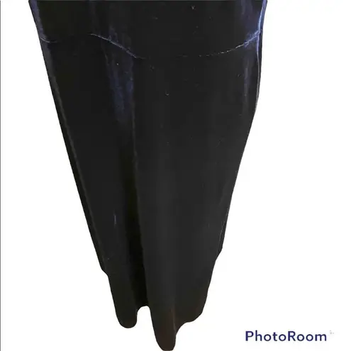 Laura Ashley Maxi Dress Navy Size Blue Size Large Velvet formal Y2K vintage