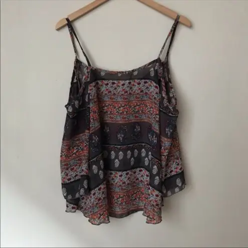 Nabee Cold Shoulder Paisley Print Blouse Chiffon Size Large