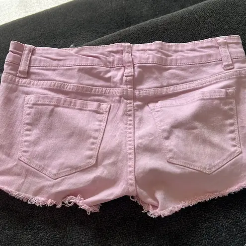 Klique B PINK CUT-OFF DISTRESSES SHORTS